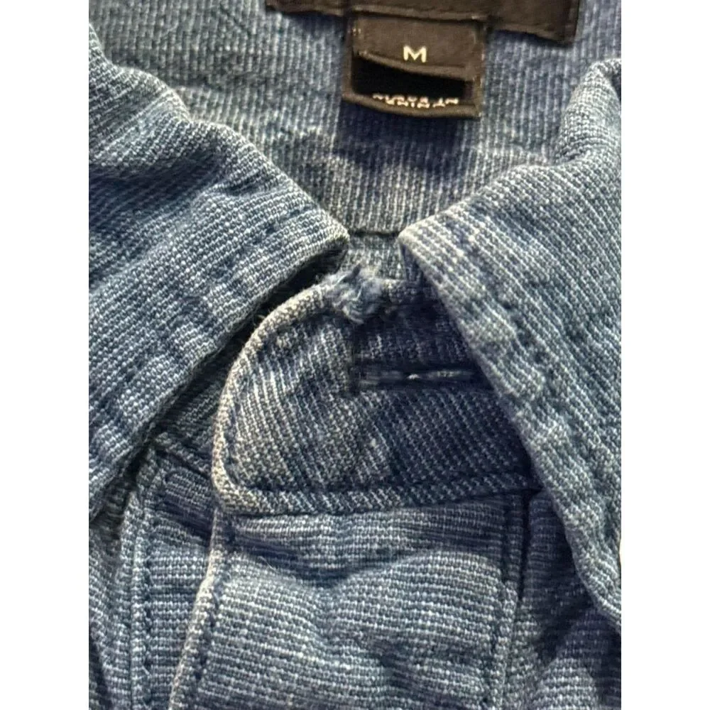J.Crew Men’s Indigo Blue Short Sleeve Popover Shirt – Size M